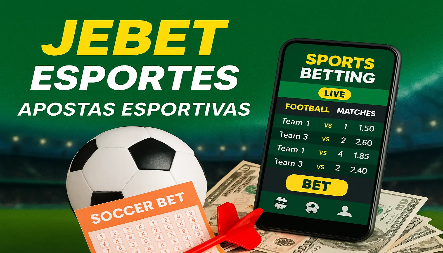 Aposte em apostas esportivas no cassino online JEBET
